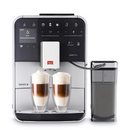 Melitta Barista TS Smart - Fully automatic coffee machine with milk system, coffee machine with grinder and 2-chamber bean container for 21 coffee specialties, app control possible, silver