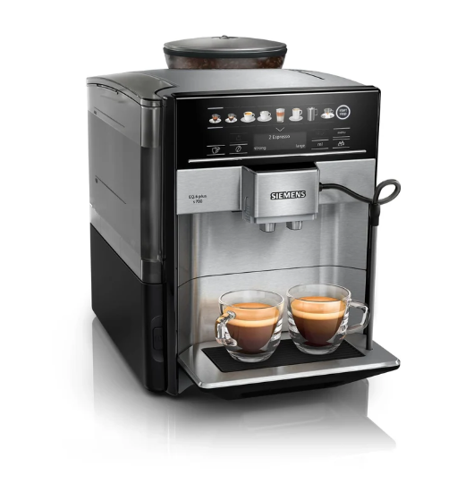 Siemens EQ6 plus s700 fully automatic coffee machine, milk system, 12 drinks, automatic cleaning of the milk system, ceramic grinder, large touch display, stainless steel, TE657503DE