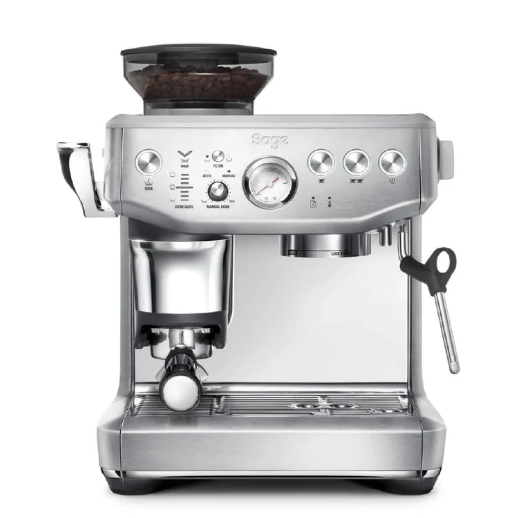 Sage - The Barista Express Impress - Coffee machine with manual milk frother & integrated grinder - Intelligent dosing, 25 grind settings - Brushed stainless steel